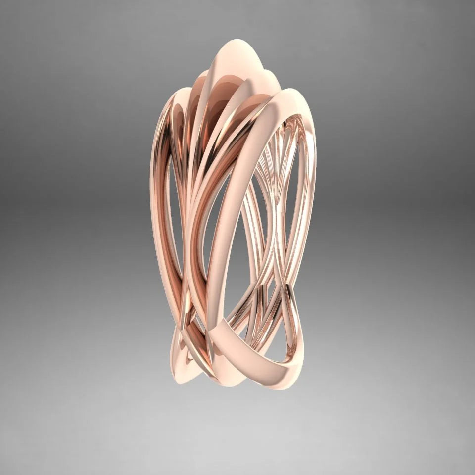 Infinity Armour Ring in 18ct Rose Gold