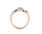 Enchanted Pear Shaped Diamond Asymmetrical Solitaire Engagement Ring in 18ct Rose Gold