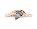Enchanted Pear Shaped Diamond Asymmetrical Solitaire Engagement Ring in 18ct Rose Gold