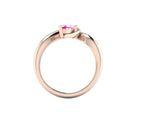 Enchanted Pear Shaped Solitaire Pink Sapphire Asymmetrical Rose Gold Ring