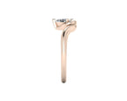 Enchanted Pear Shaped Lab Grown Diamond Asymmetrical Solitaire Engagement Ring in 18ct Rose Gold