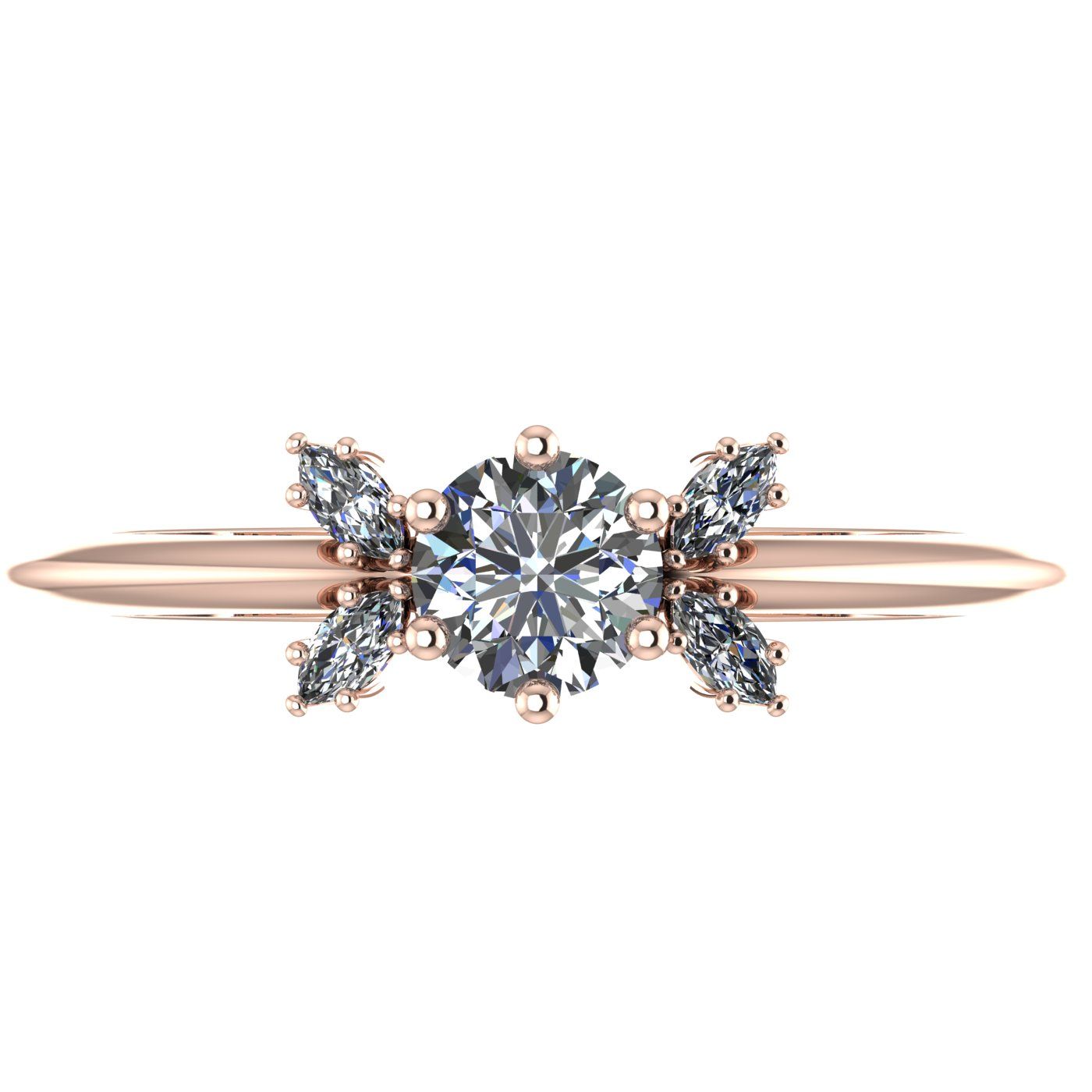 Flutterby: Lab-Grown Diamond Butterfly Ring in Rose Gold