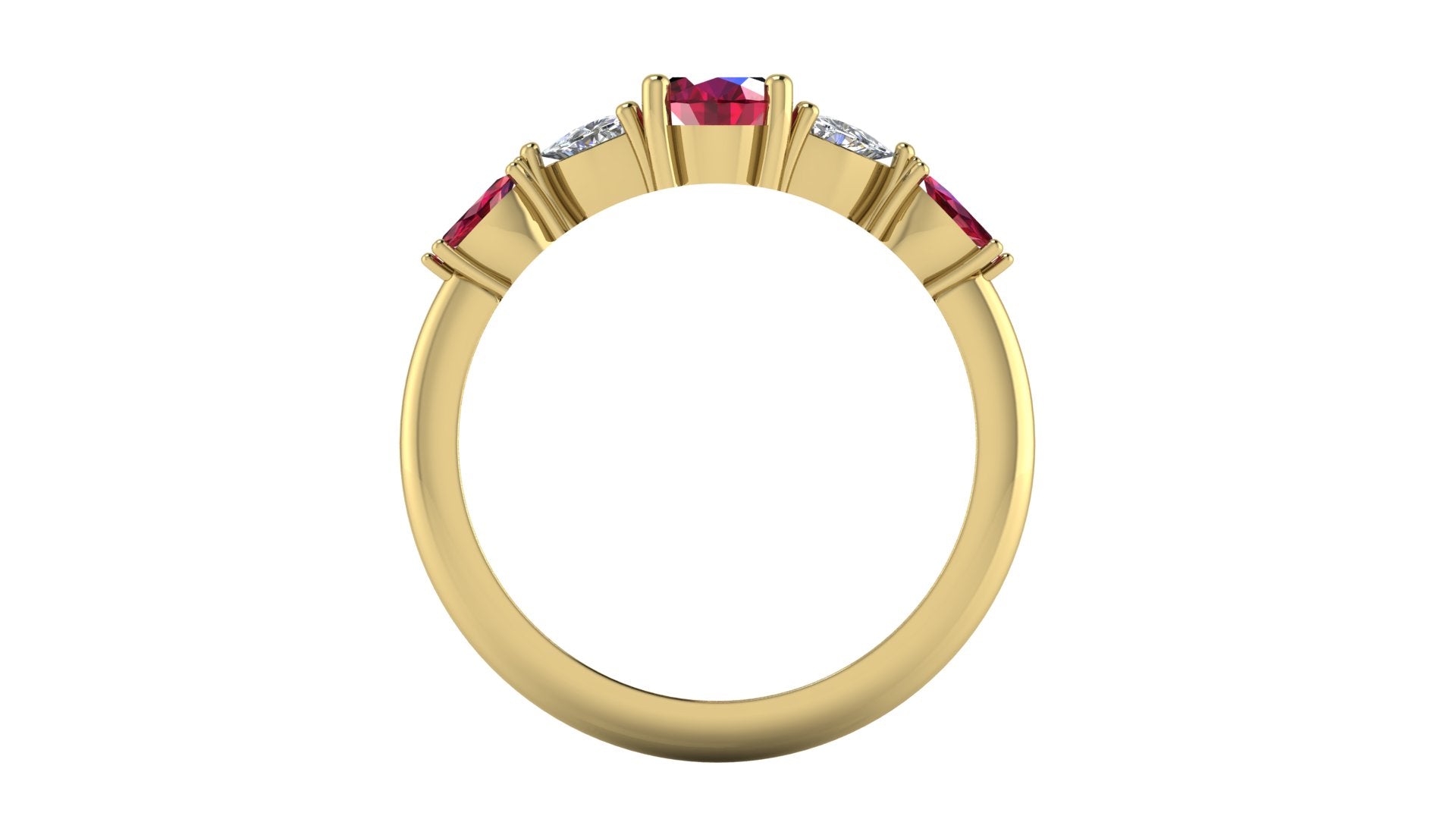 Maisie Oval Ruby & Diamond Ring in 18ct Yellow Gold