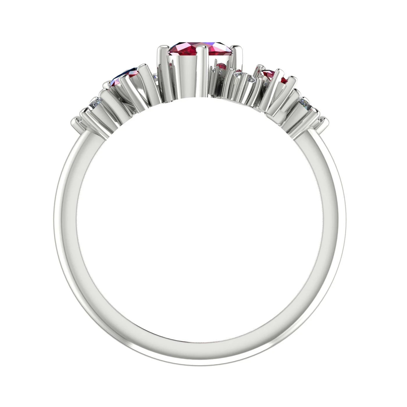 A view through the centre of the ring band, highlighting the smooth, high-polish interior and solid construction.