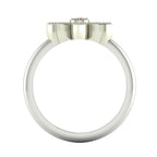 Internal view through the band of the Astraea Liberty ring showing the secure underside of the ruby and diamond settings.