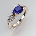 Pear Shaped Sapphire & Diamond's Asymmetrical Comet Ring Rose Gold