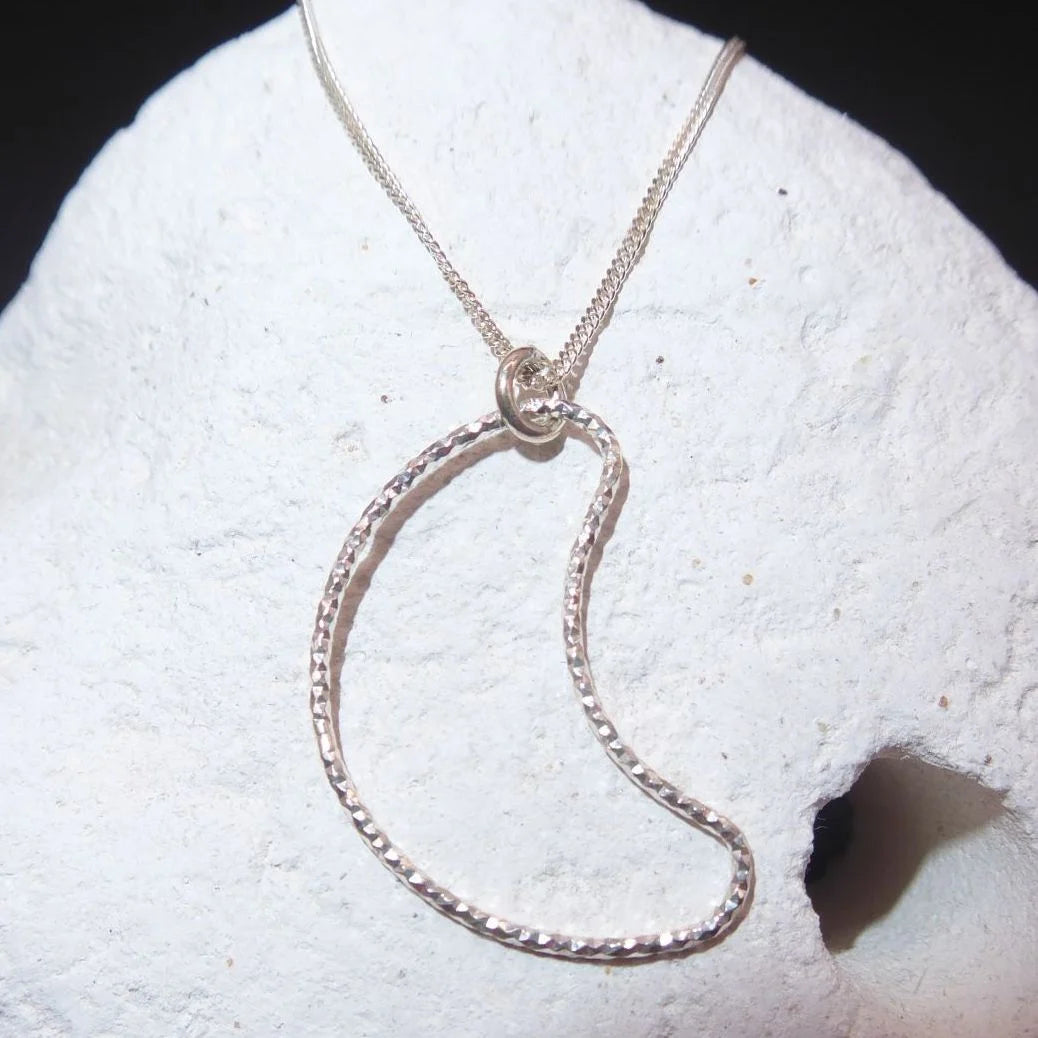 Silver Crescent Moon Pendant