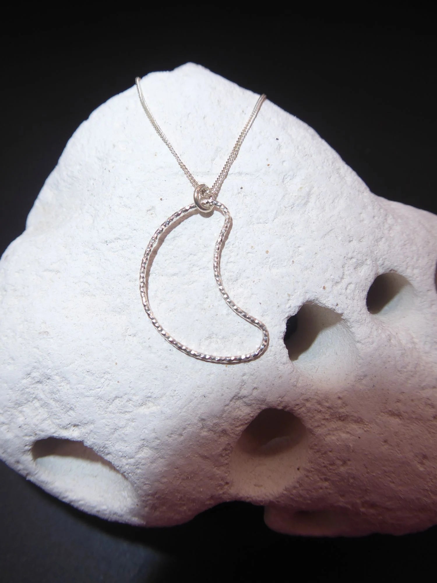 Silver Crescent Moon Pendant