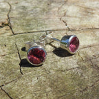Pink Tourmaline Silver Earrings