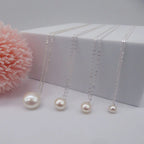 Single White Pearl Pendant On Silver Chain