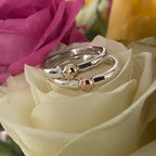 The Solis Original Ring | Polished Recycled Silver & 9ct Rose Gold