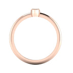 Internal view through the band of the Astraea Trilogy ring showing the secure diamond settings and the 18ct gold hallmark.