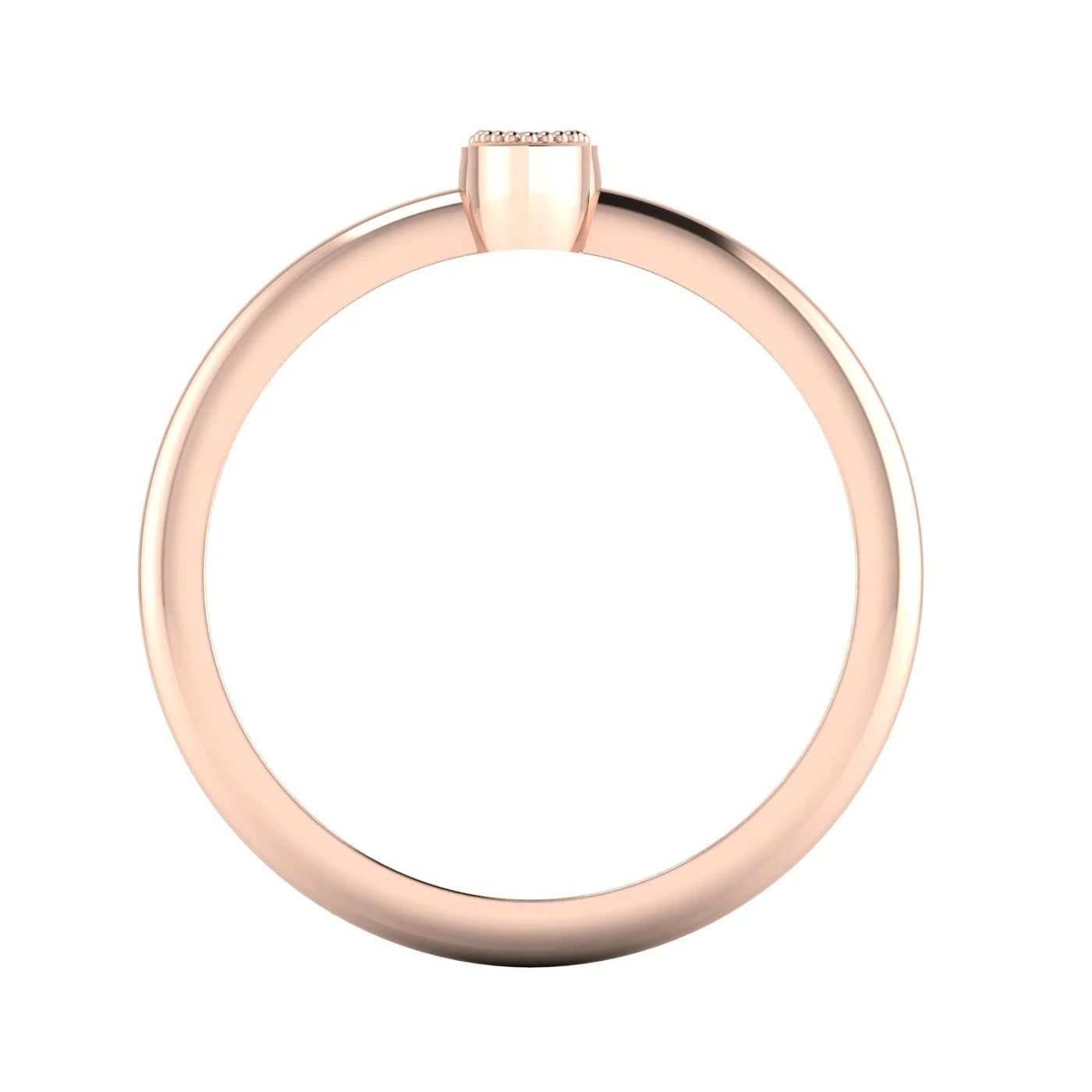 Internal view through the band of the Astraea Trilogy ring showing the secure diamond settings and the 18ct gold hallmark.