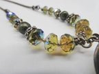 Up Cycled Silver & Crystal Necklace - Green Hues