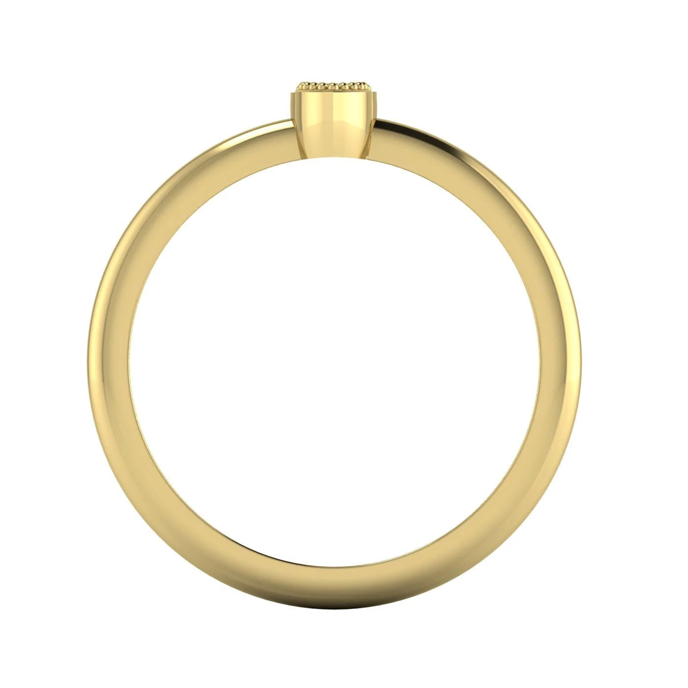 Internal view through the band of the Astraea Trilogy ring showing the secure gemstone settings