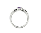 Enchanted Pear Shaped Solitaire Violet Sapphire Asymmetrical White Gold or Platinum Ring