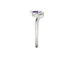 Enchanted Pear Shaped Solitaire Violet Sapphire Asymmetrical White Gold or Platinum Ring