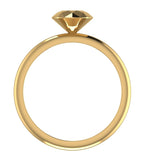 Front perspective of a solid 9ct gold rock solitaire ring proposal ring.