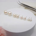 White/Ivory Pearl Studs Earrings - Silver