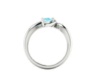 Enchanted Pear Shaped Aquamarine Asymmetrical Solitaire Engagement Ring in Platinum or 18ct White Gold