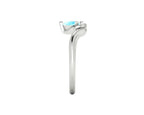 Enchanted Pear Shaped Aquamarine Asymmetrical Solitaire Engagement Ring in Platinum or 18ct White Gold