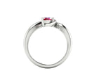 Enchanted Pear Shaped Solitaire Ruby Asymmetrical White Gold or Platinum Ring