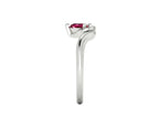 Enchanted Pear Shaped Solitaire Ruby Asymmetrical White Gold or Platinum Ring