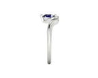 Enchanted Pear Shaped Blue Sapphire Asymmetrical Solitaire Engagement Ring in Platinum or 18ct White Gold