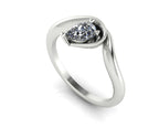 Enchanted Pear Shaped Diamond Asymmetrical Solitaire Engagement Ring in Platinum or 18ct White Gold