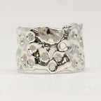 Origin Honeycomb Ring 14mm — Unique Open Weave Pattern, Recycled Sterling Silver | Nude Jewellery