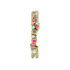 Side profile product photo of the bubble ring, showing the scalloped, comfortable contoured edges of the linked 18ct yellow gold circular settings.