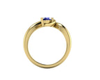 Enchanted Pear Shaped Solitaire Sapphire Asymmetrical Yellow Gold Ring