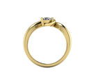 Enchanted Pear Shaped Lab Grown Diamond Asymmetrical Solitaire Engagement Ring in 18ct Yellow Gold