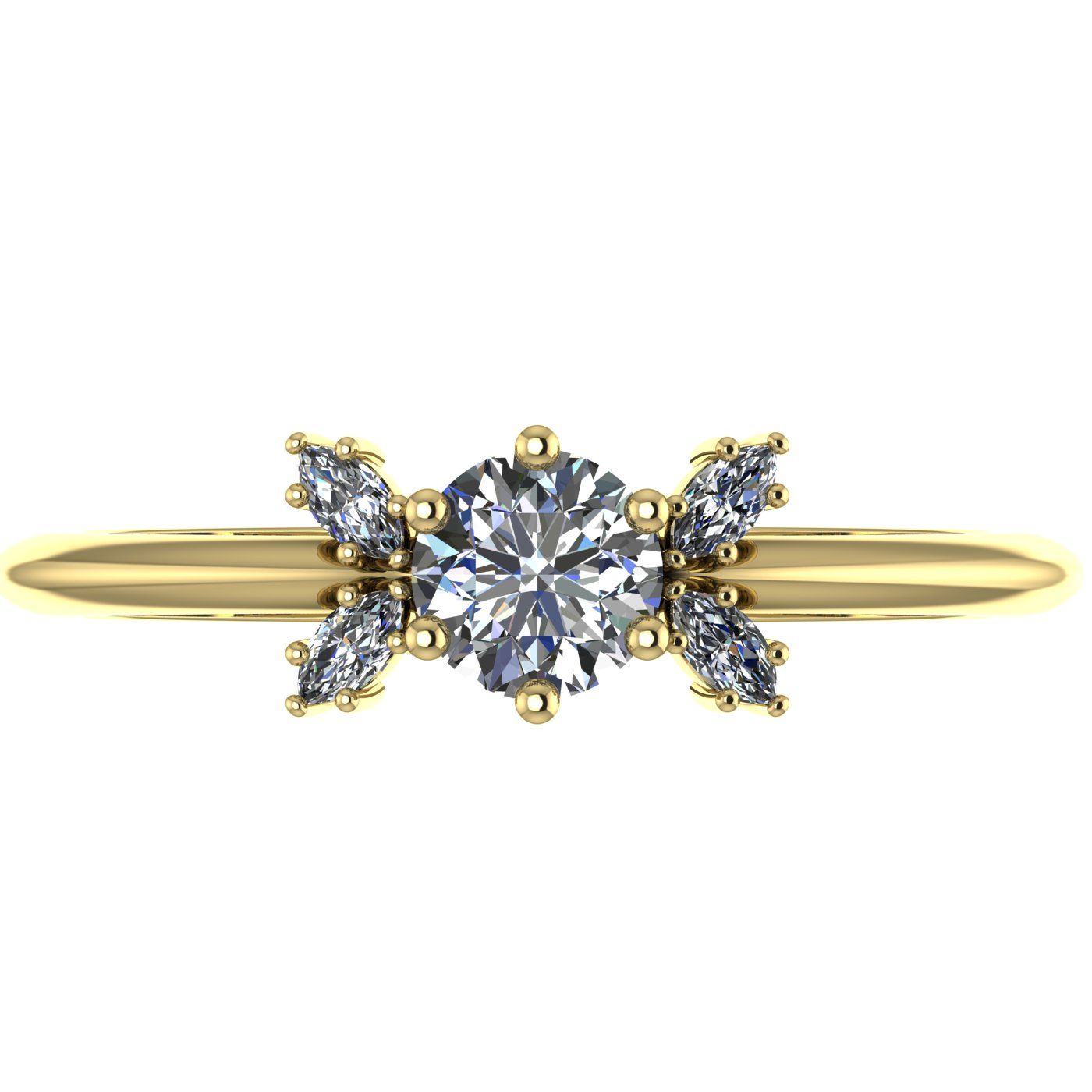 Flutterby: Lab-Grown Diamond Butterfly Ring in Yellow Gold